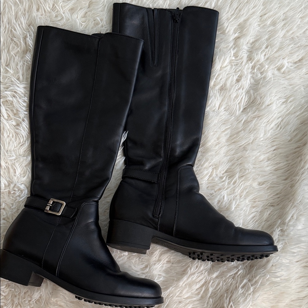 La Canadienne Black Leather Tall Boots – Waterproof – Made in Canada – Size8